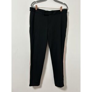 Lauren Ralph Lauren Tuxedo Stripe Ankle Pants Black Women's Size Large Ponte
